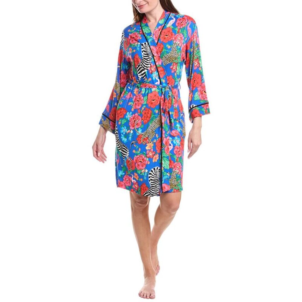 Room Service Womens  Printed Short Robe